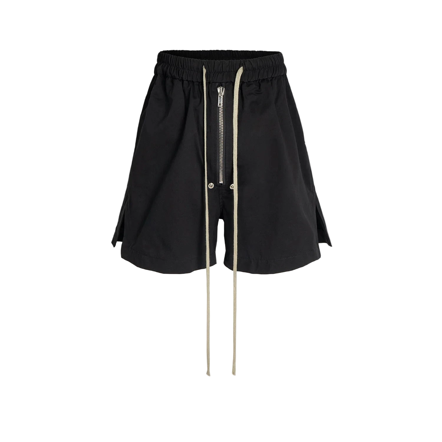 Men's Elastic Waist Black Drawstring Shorts