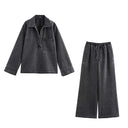 Women's Parkway Denim Blouse Jacket and High Waist Trousers
