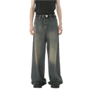 Men's Baggy Wide Leg Stone Washed Jeans