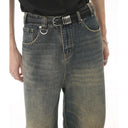 Men's Baggy Wide Leg Stone Washed Jeans