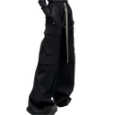 Unisex Parkway Drawstring Black Cargo Pants