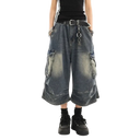 Women's Washed Workwear Denim Shorts