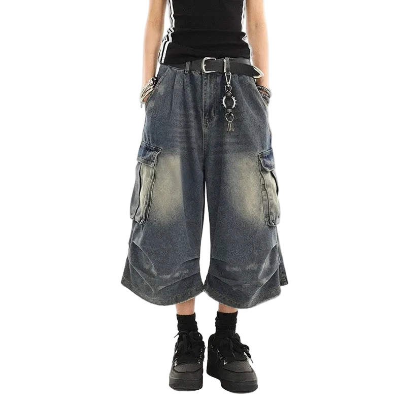 Women's Washed Workwear Denim Shorts