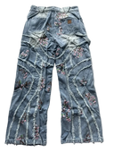 Cherry Blossom Ripped Vintage Baggy Jeans (Unisex)