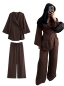 Women's Kimono Style Lace Up Set