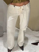 Women's Low Rise White Denim Jeans