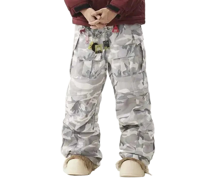Men's Wide Leg Causal Straight Cargo Pants
