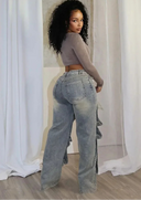 Women's Cargo Snap Denim Pants