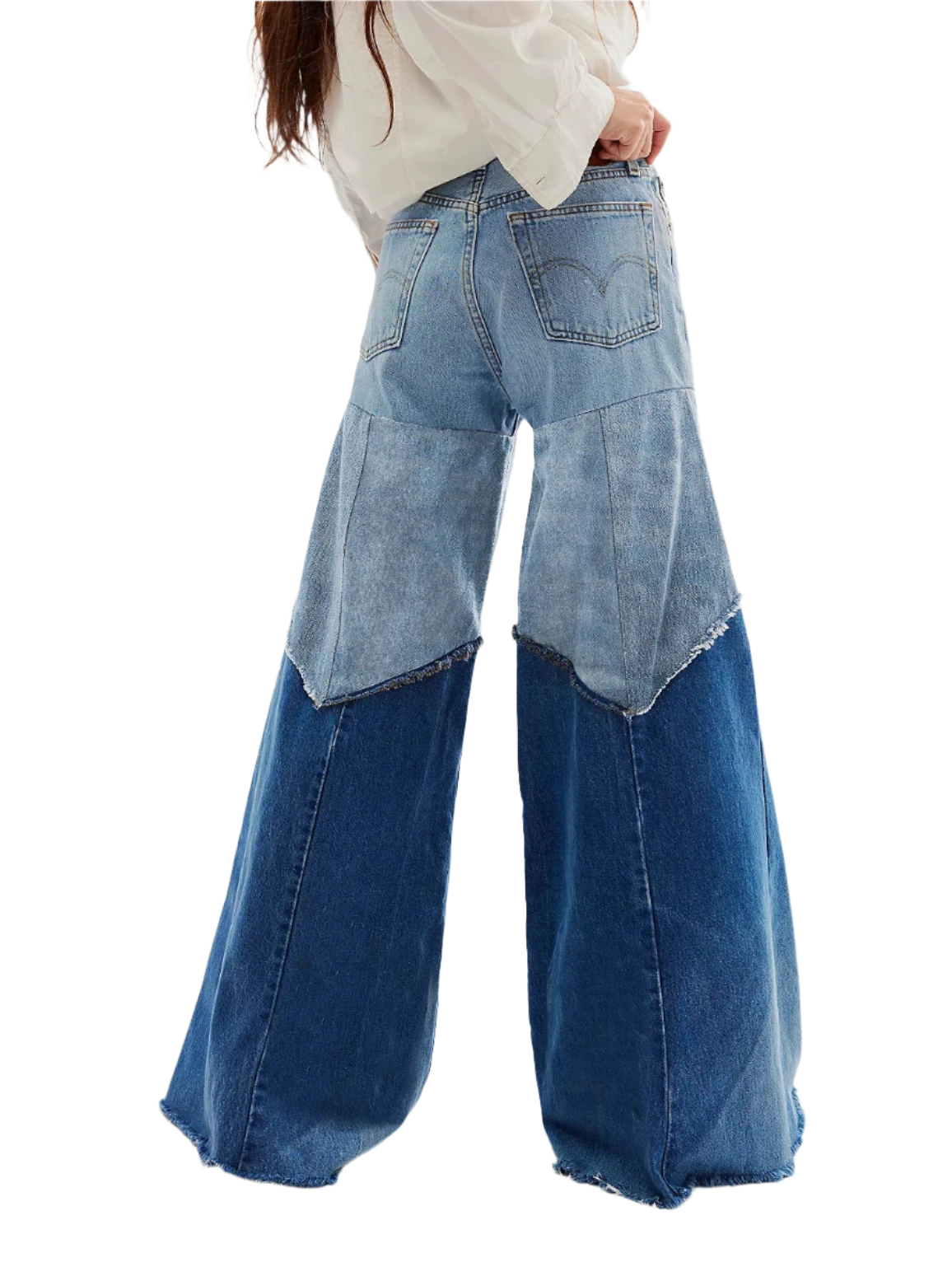 Women's Parkway High Waist Patchwork Denim Pants
