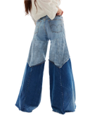 Women's Parkway High Waist Patchwork Denim Pants
