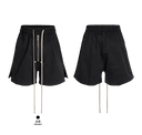 Men's Elastic Waist Black Drawstring Shorts