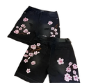 Cherry Blossom Denim Shorts (Unisex)