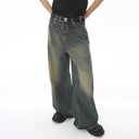 Men's Baggy Wide Leg Stone Washed Jeans