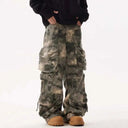Men's Multi Pockets Bottom Tie Dye Cargo Trousers