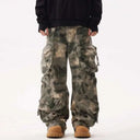 Men's Multi Pockets Bottom Tie Dye Cargo Trousers