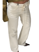 Women's Low Rise White Denim Jeans