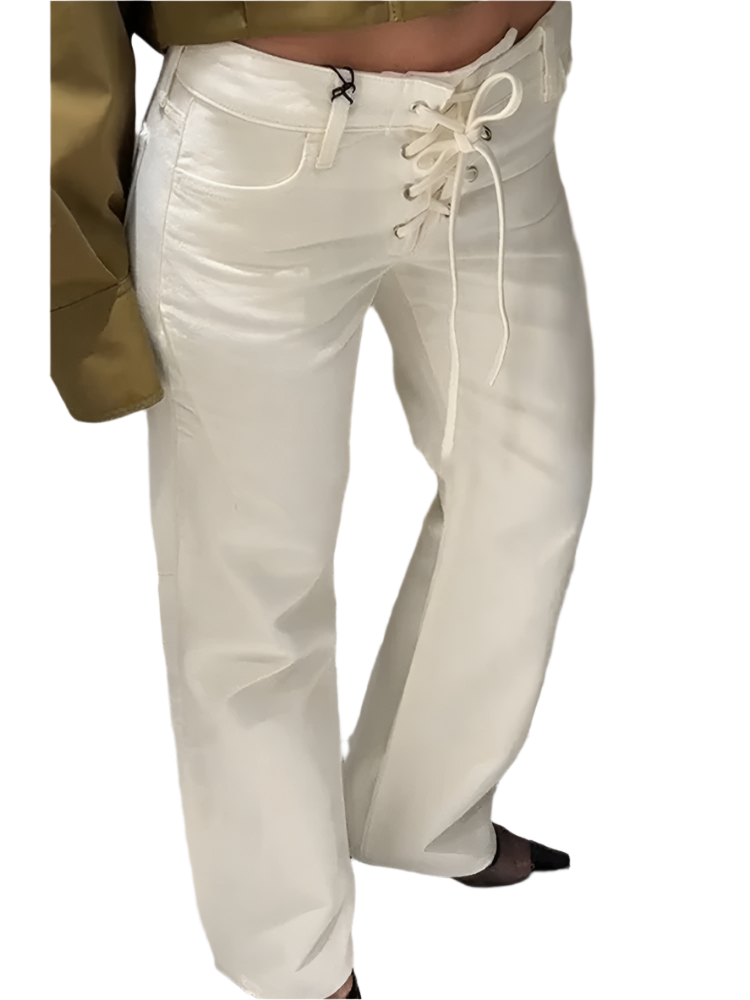 Women's Low Rise White Denim Jeans