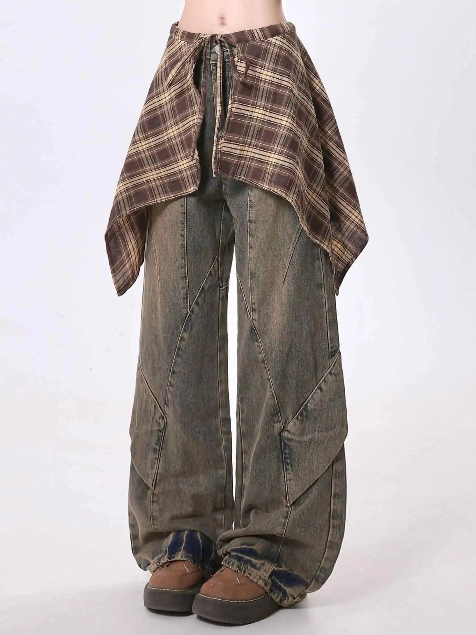 Women Harajuku Vintage Baggy Denim Trousers