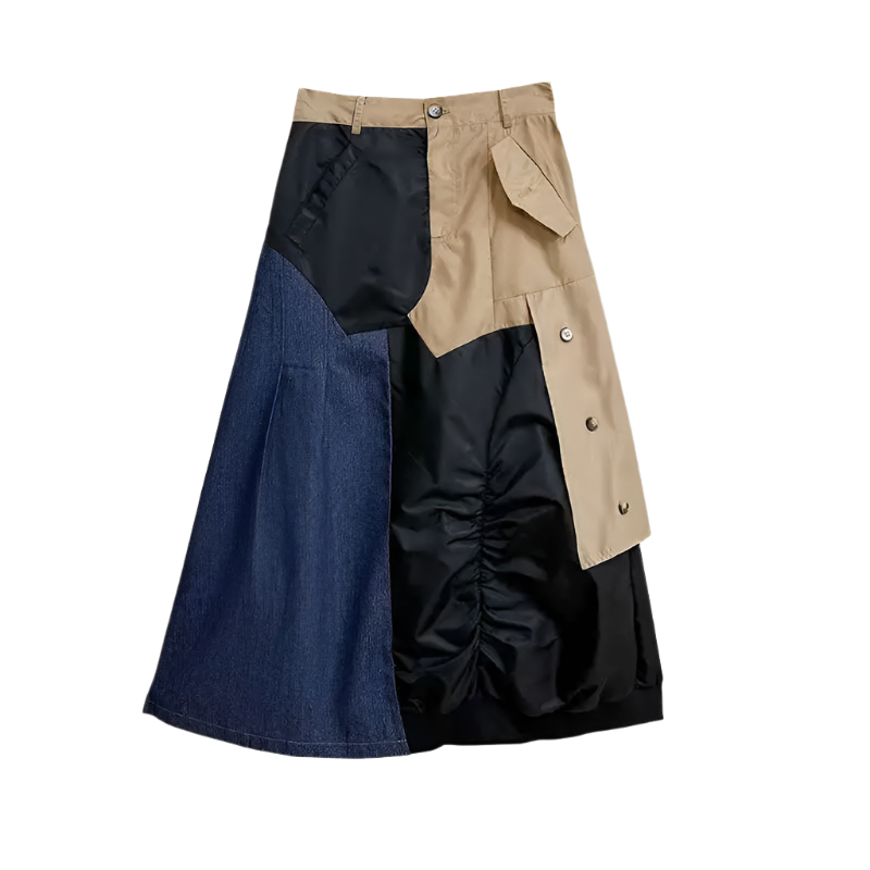 Women's High Waist Cargo Skirt