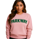 Women's Parkway Classic Crewneck (Rose Pink/Forest Green)