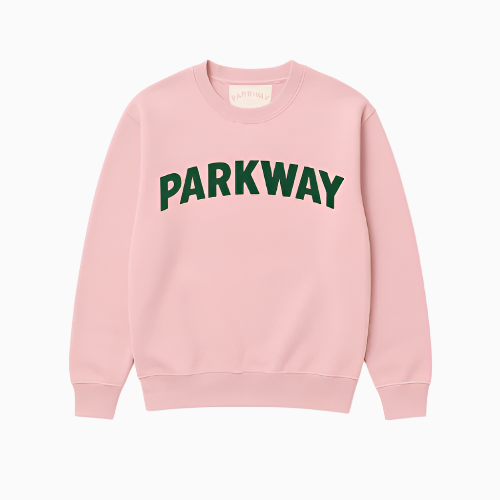 Women's Parkway Classic Crewneck (Rose Pink/Forest Green)