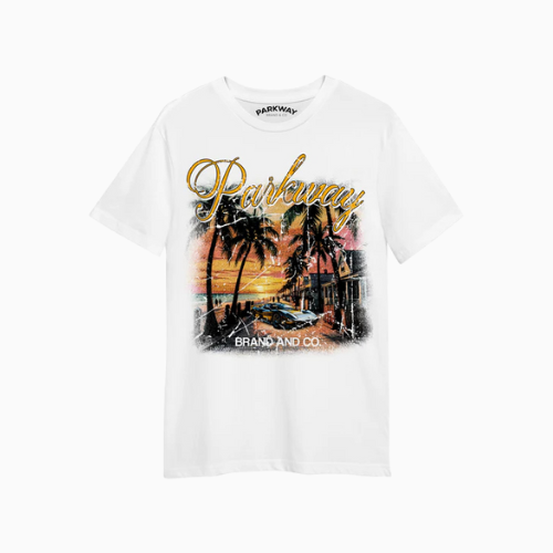 Parkway “Sunset Strip” Graphic Tee (White)